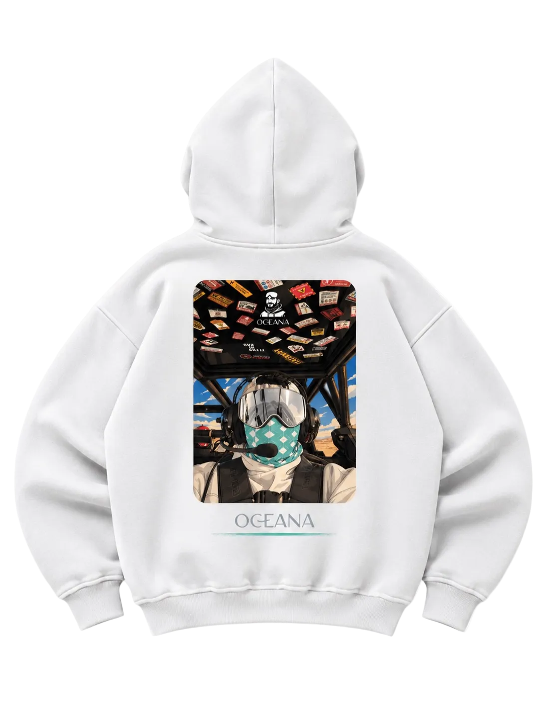 OCEANA white hoodie back